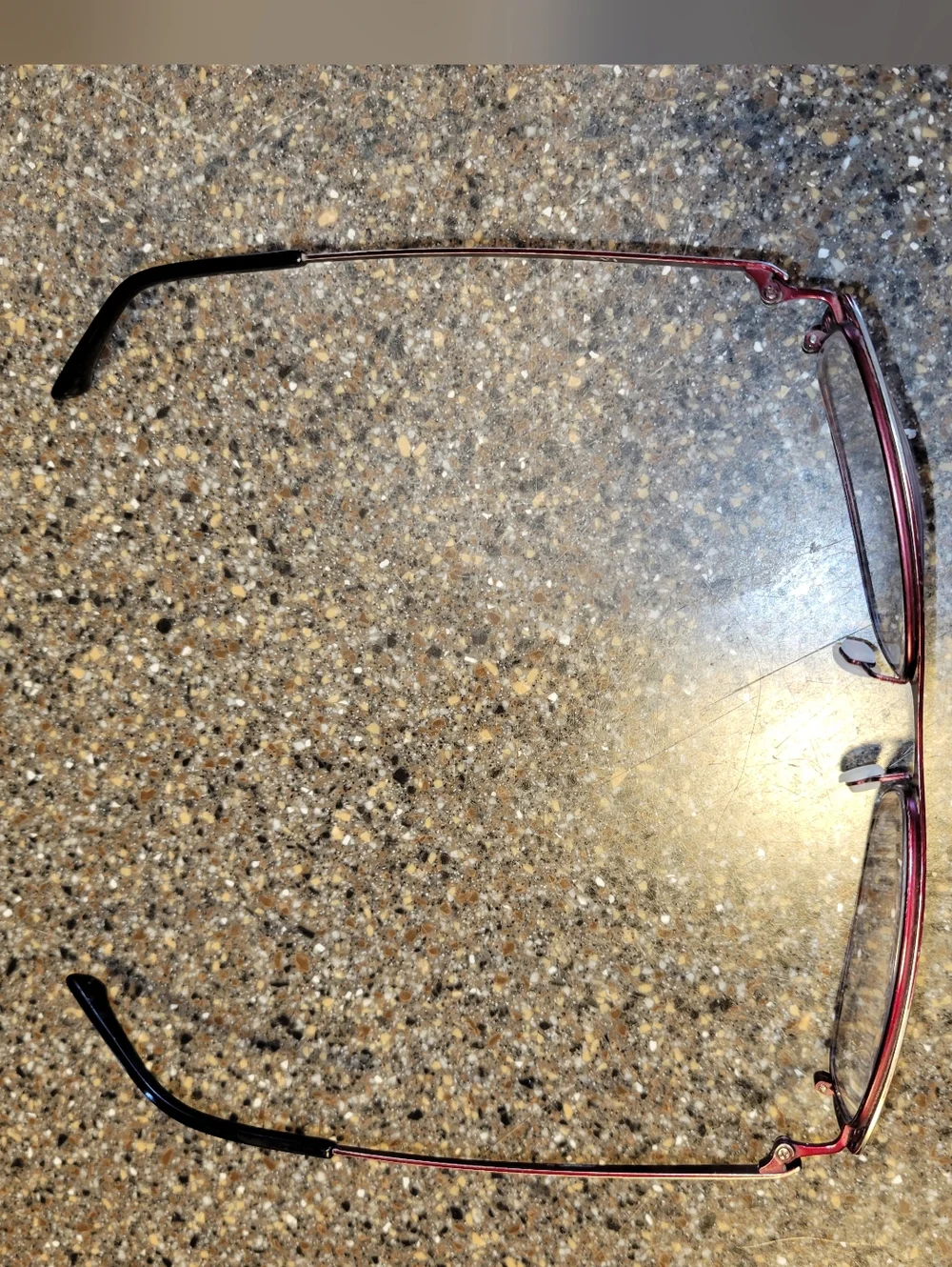 Zenni Rectangle Glasses Frames Black/Burgundy Cutout Scroll  - Retired / Rare